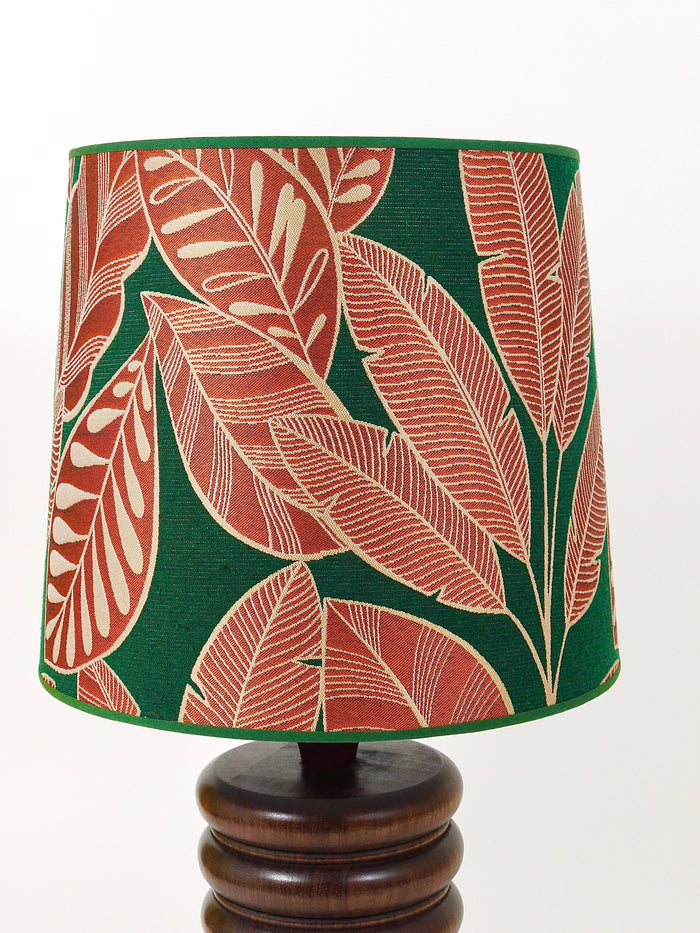 Midcentury Table or Side Lamp, Turned Wood Base, Sweden, 1970s