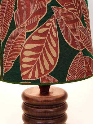 Midcentury Table or Side Lamp, Turned Wood Base, Sweden, 1970s