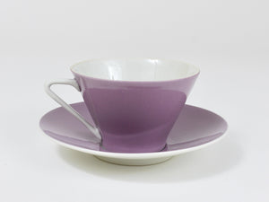 6 Midcentury Pastel Daisy Porcelain Coffee Cups, Lilien, Austria, 1950s