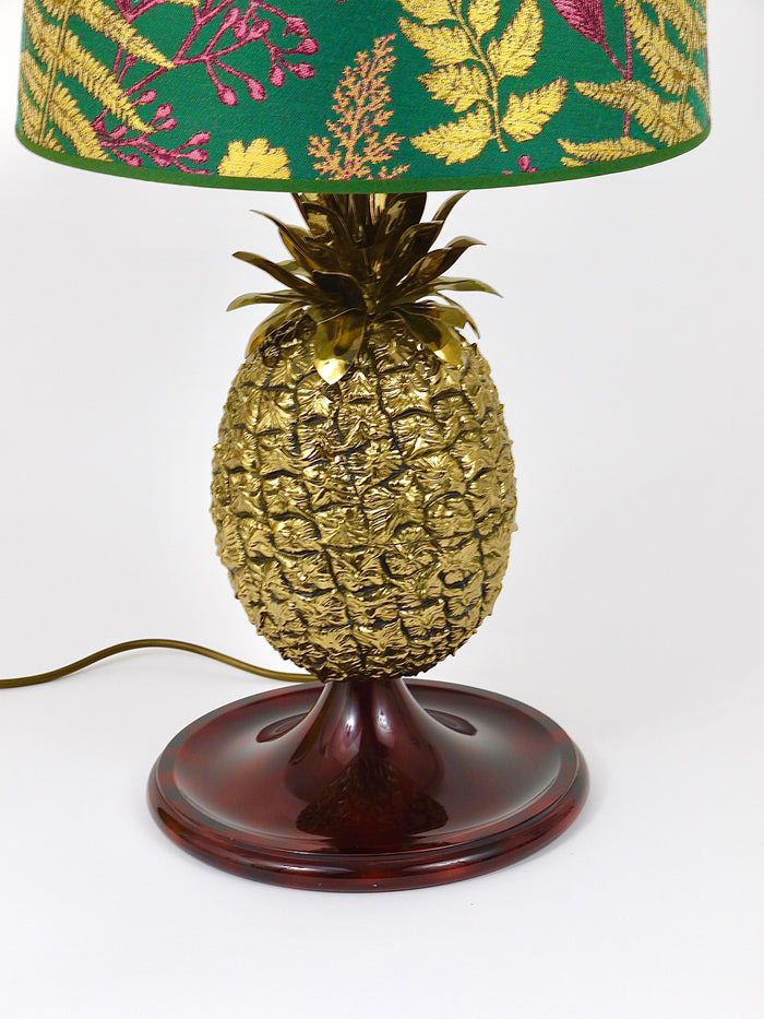 Mauro Manetti Hollywood Regency Pineapple Brass Table Lamp, Italy, 1970s