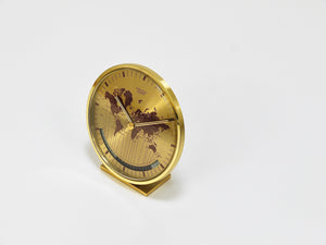 Kienzle GMT World Time Zone Brass Table Clock, Midcentury, Germany, 1960s