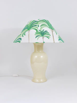 Paire de lampes de table Tommaso Barbi Riviera Palm Tree, années 1970, avec coussins assortis