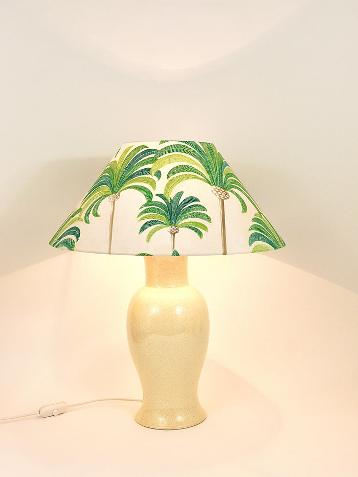 Pair Tommaso Barbi Riviera Palm Tree 1970s Table Lamps With Matching Pillows