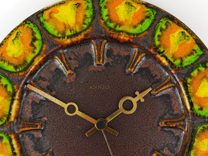 Midcentury Brutalist Enameled Wall Clock by Kienzle, Germany, 1970s