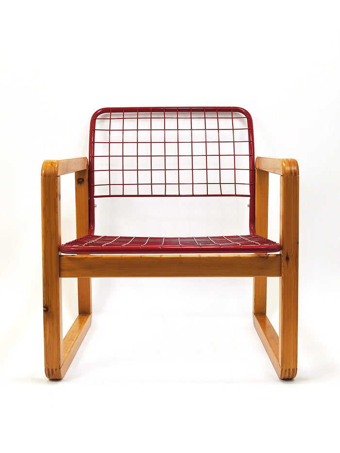 Postmodern Wire Lounge Chair Armchair Sälen, Knut & Marianne Hagberg, Ikea, 1982