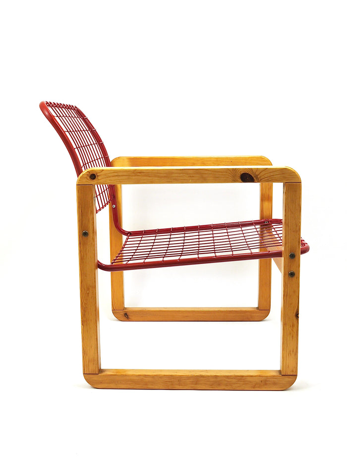 Postmodern Wire Lounge Chair Armchair Sälen, Knut & Marianne Hagberg, Ikea, 1982