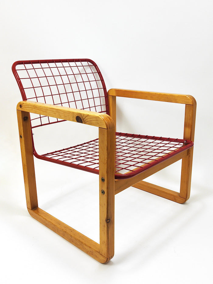 Postmodern Wire Lounge Chair Armchair Sälen, Knut & Marianne Hagberg, Ikea, 1982
