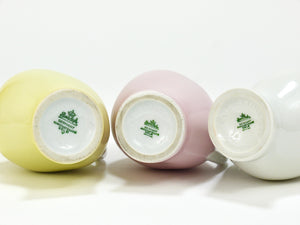 3 Rosenthal „Luise“ Midcentury Porcelain Pastel Vases, Fritz Heidenreich, German