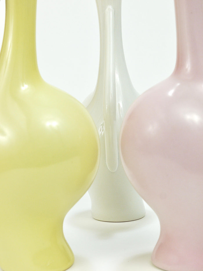 3 Rosenthal „Luise“ Midcentury Porcelain Pastel Vases, Fritz Heidenreich, German