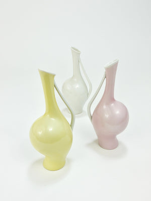 3 Rosenthal „Luise“ Midcentury Porcelain Pastel Vases, Fritz Heidenreich, German