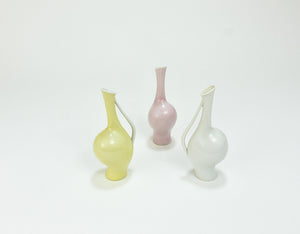 3 Rosenthal „Luise“ Midcentury Porcelain Pastel Vases, Fritz Heidenreich, German