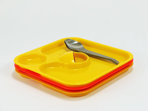 3 Amboss Party Palette & Spork Sets, Plate & Spoon & Fork, Austria, 1970s