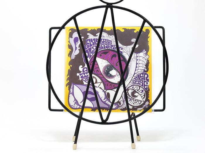 Midcentury Cat Shaped Magazine Stand or Record Rack, Iron, Italy, 1950s