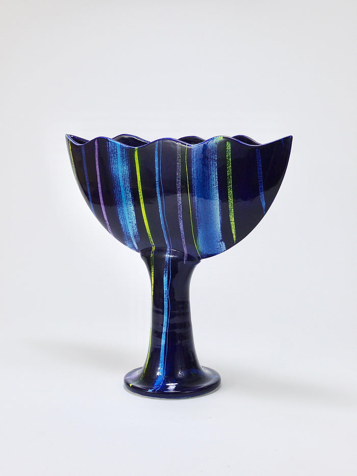 Large Postmodern Pottery Vase by Jesper Packness, Memphis-Style, Denmark