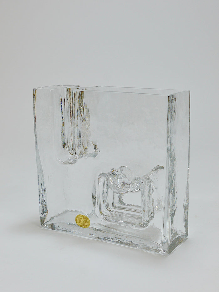 Op Art Ice Glass Vase by Claus Josef Riedel, Austria, 1970s