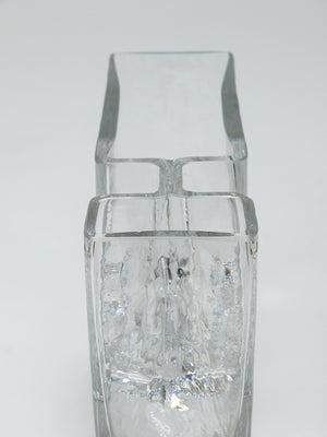 Vase Op Art en verre glacé par Claus Josef Riedel, Autriche