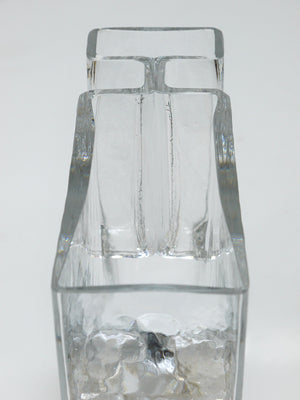 Vase Op Art en verre glacé par Claus Josef Riedel, Autriche
