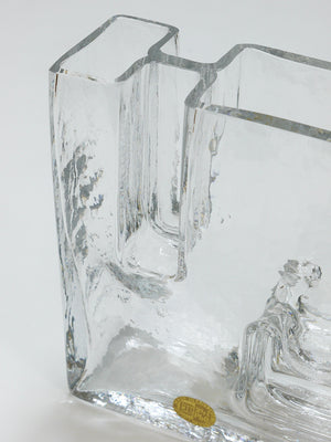 Vase Op Art en verre glacé par Claus Josef Riedel, Autriche