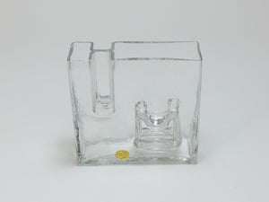 Vase Op Art en verre glacé par Claus Josef Riedel, Autriche