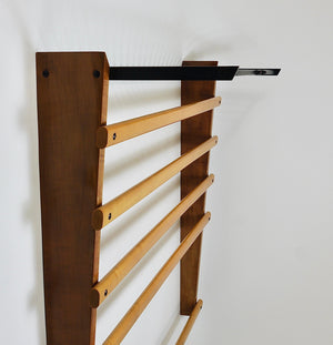 Rare Carl Auböck Coat Rack With Hat Rack, Wardrobe, Brass, Walnut & Beech, 1950s