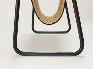 Carl Auböck II Midcentury Magazine Rack, Brass & Brown Leather, Vintage, Austria