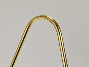 Carl Auböck II Midcentury Magazine Rack, Brass & Brown Leather, Vintage, Austria