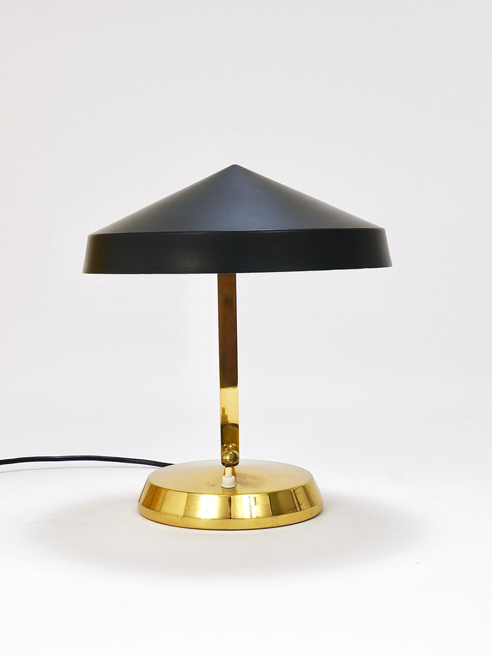 Midcentury Black Brass Table or Desk Lamp, Austria, 1960s