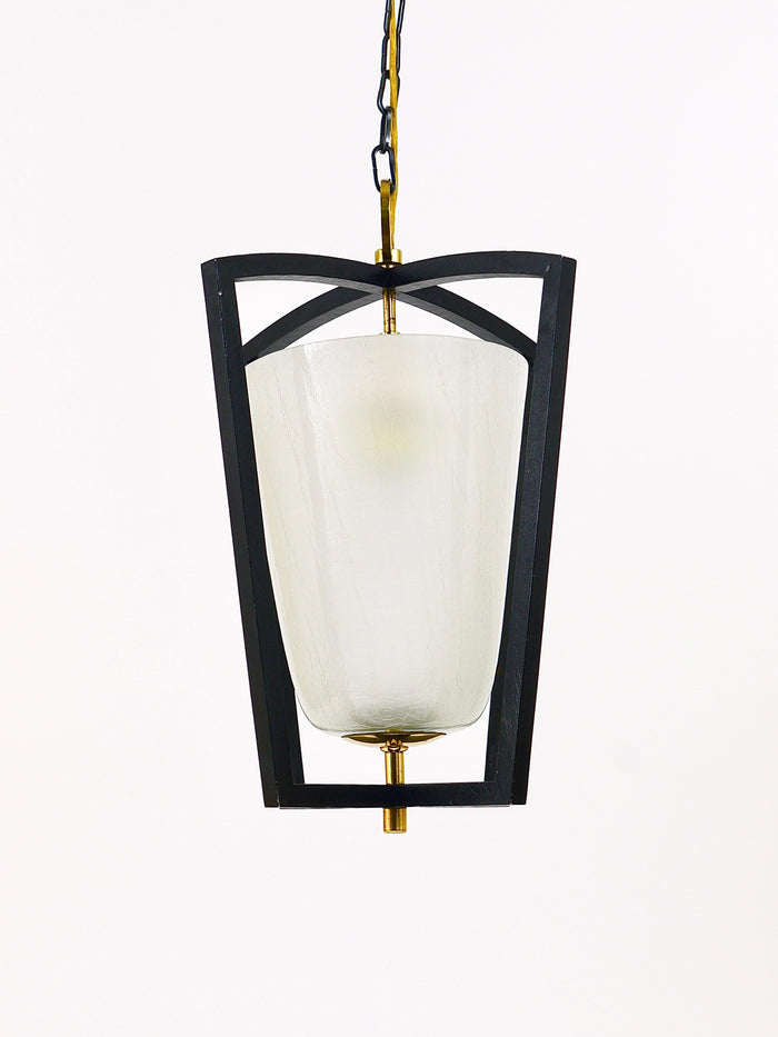 Kalmar Vienna Brass Lantern Midcentury Pendant Lamp, Austria, 1950s