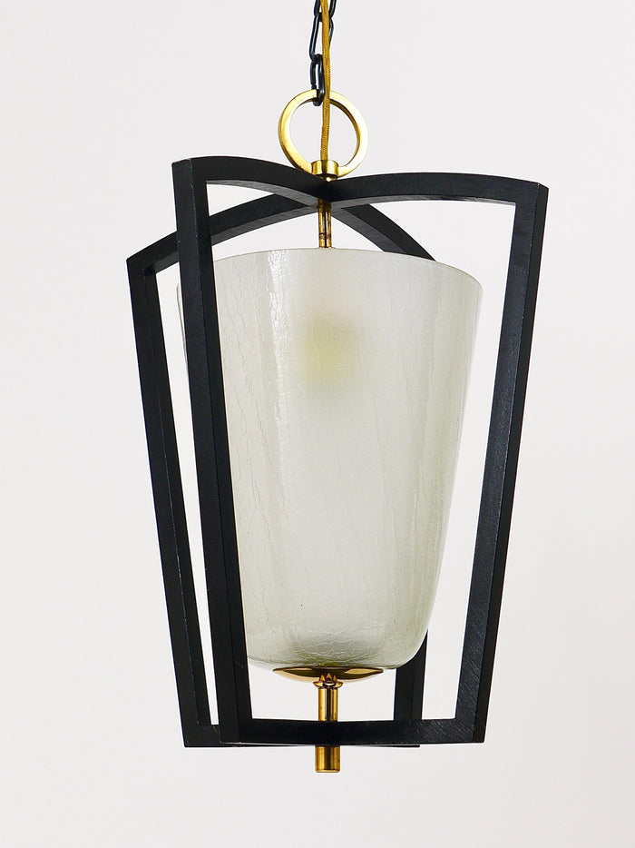 Kalmar Vienna Brass Lantern Midcentury Pendant Lamp, Austria, 1950s