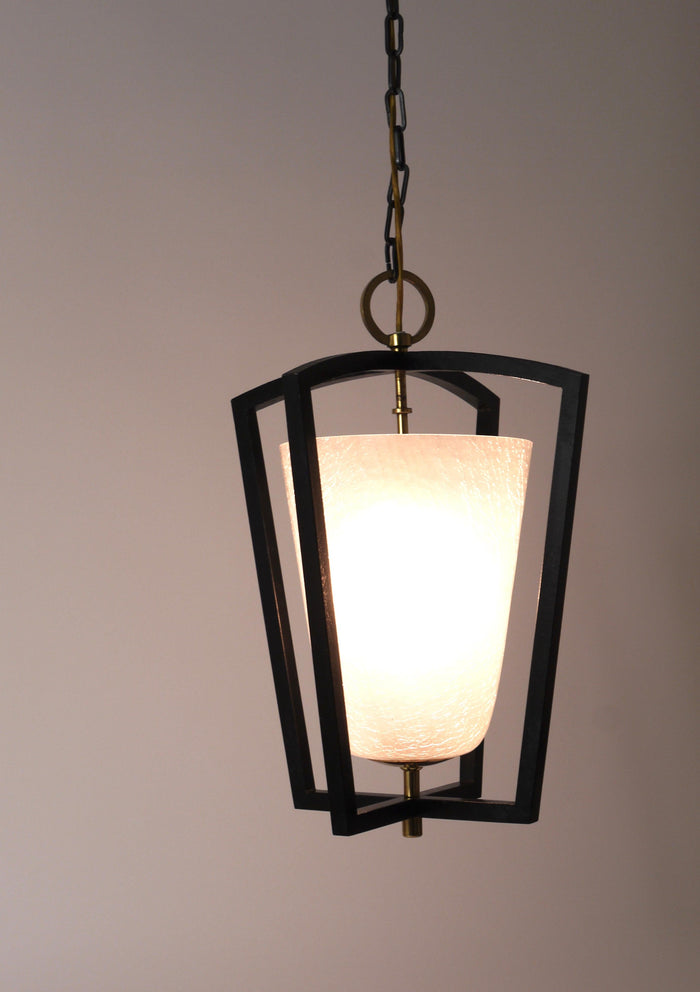 Kalmar Vienna Brass Lantern Midcentury Pendant Lamp, Austria, 1950s