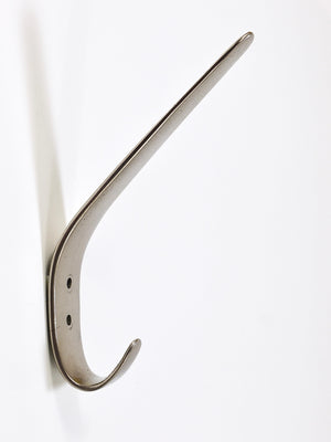 2x Vintage Carl Auböck II Nickel-Plated Brass Wall Hooks, Austria, 1950s