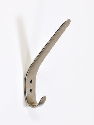 2x Vintage Carl Auböck II Nickel-Plated Brass Wall Hooks, Austria, 1950s