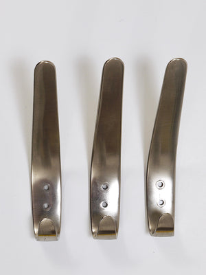 2x Vintage Carl Auböck II Nickel-Plated Brass Wall Hooks, Austria, 1950s