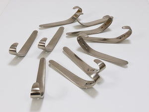 2x Vintage Carl Auböck II Nickel-Plated Brass Wall Hooks, Austria, 1950s