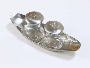 Wilhelm Wagenfeld Mid-Century Max & Moritz Salt Pepper Twins Shakers, WMF, 1950s