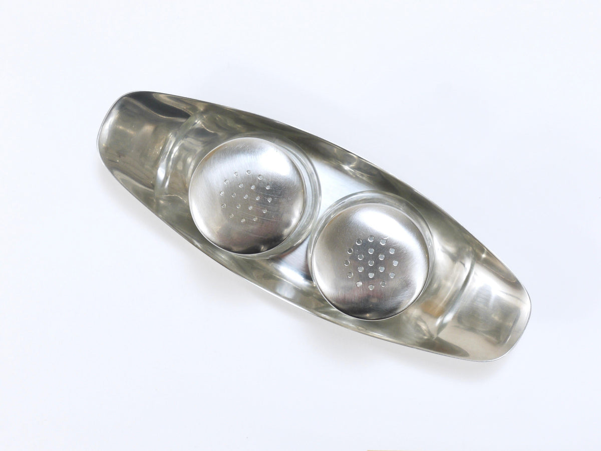 Wilhelm Wagenfeld, saliera e pepiera Max & Moritz Mid-Century, WMF, anni 1950