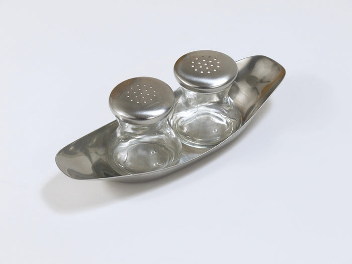 Wilhelm Wagenfeld Mid-Century Max & Moritz Salt Pepper Twins Shakers, WMF, 1950s