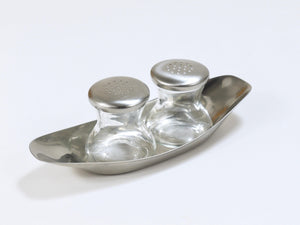 Wilhelm Wagenfeld Mid-Century Max & Moritz Salt Pepper Twins Shakers, WMF, 1950s