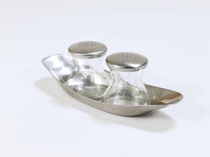 Wilhelm Wagenfeld Mid-Century Max & Moritz Salt Pepper Twins Shakers, WMF, 1950s