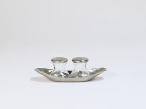 Wilhelm Wagenfeld Mid-Century Max & Moritz Salt Pepper Twins Shakers, WMF, 1950s