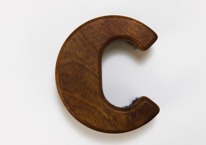 Carl Aubock „C“ Walnut Clothes Coat Brush, Signed, Midcentury, Austria, 1960s
