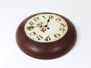 Antique 1920s Public Iron Wall Clock With Hand-Painted Dial, Industrial Style