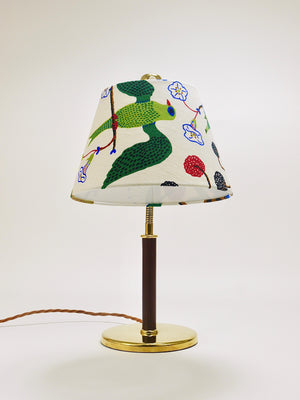 Lampe de table Josef Frank J.T. Kalmar Tisch-Überall, laiton & cuir, Autriche, 1930