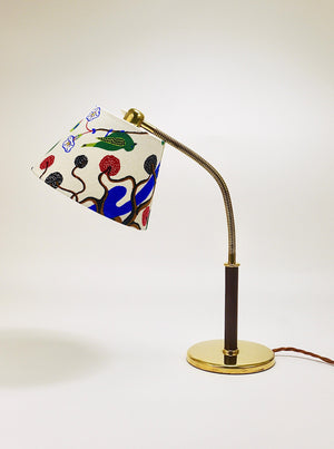 Lampe de table Josef Frank J.T. Kalmar Tisch-Überall, laiton & cuir, Autriche, 1930