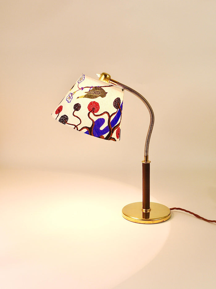 Josef Frank J.T. Kalmar Table Lamp Tisch-Überall, Brass & Leather, Austria, 1930