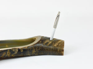 Carl Aubock Mid Century Horn Desk Pen & Pencil Tray & Holder, Austria, 1960s