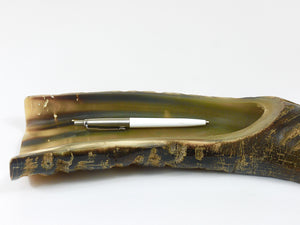 Carl Aubock Mid Century Horn Desk Pen & Pencil Tray & Holder, Austria, 1960s