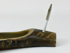 Carl Aubock Mid Century Horn Desk Pen & Pencil Tray & Holder, Austria, 1960s