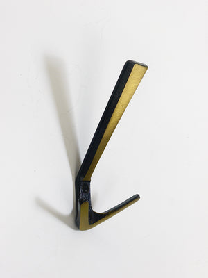 21x Midcentury Brass Double Wall Hook by Herta Baller, Vienna, Austria, 1950s