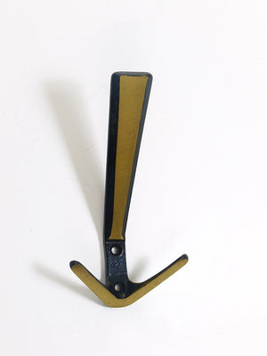 21x Midcentury Brass Double Wall Hook by Herta Baller, Vienna, Austria, 1950s